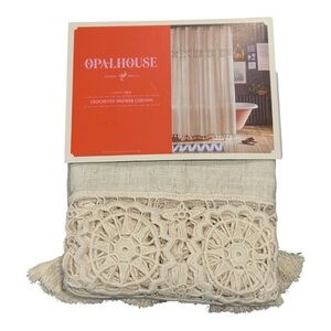 Opalhouse Cream Crochet Shower Curtain
